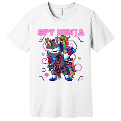 Cool Spy Gaming Ninja Gamer Unicorn Ninja Premium T-Shirt