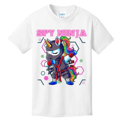 Cool Spy Gaming Ninja Gamer Unicorn Ninja Kids T-Shirt