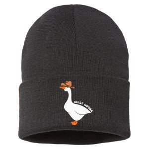 Cute Silly Goose Ugly Xmas Funny Goose Trendy Clothing Sustainable Knit Beanie