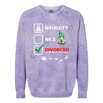 Christmas Santa Gnome Naughty Nice List Funny Gift Colorblast Crewneck Sweatshirt