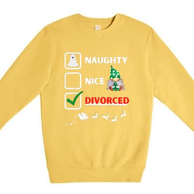 Christmas Santa Gnome Naughty Nice List Funny Gift Premium Crewneck Sweatshirt