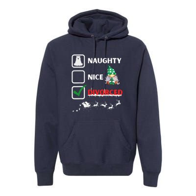 Christmas Santa Gnome Naughty Nice List Funny Gift Premium Hoodie