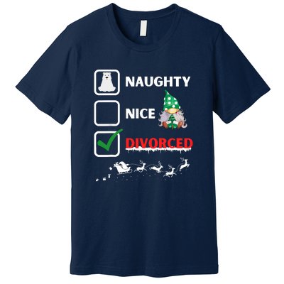 Christmas Santa Gnome Naughty Nice List Funny Gift Premium T-Shirt