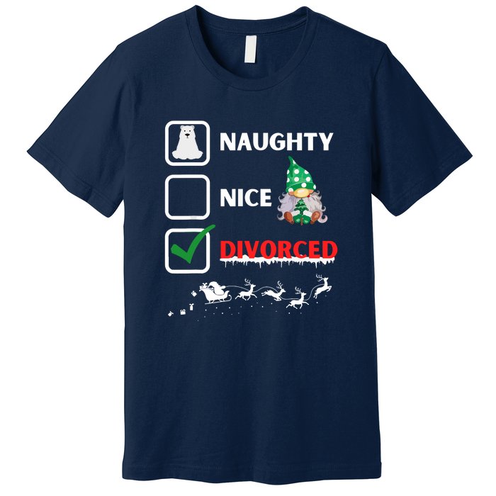 Christmas Santa Gnome Naughty Nice List Funny Gift Premium T-Shirt