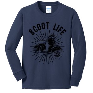 Cool Scooter Gift For Funny Scoot Life Motor Rider Kids Long Sleeve Shirt