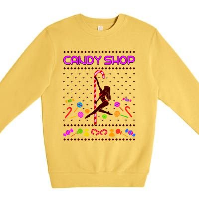 Candy Sexy Girl Mrs Santa Claus Ugly Christmas Premium Crewneck Sweatshirt