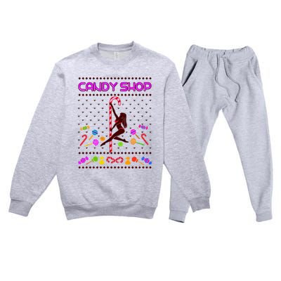 Candy Sexy Girl Mrs Santa Claus Ugly Christmas Premium Crewneck Sweatsuit Set