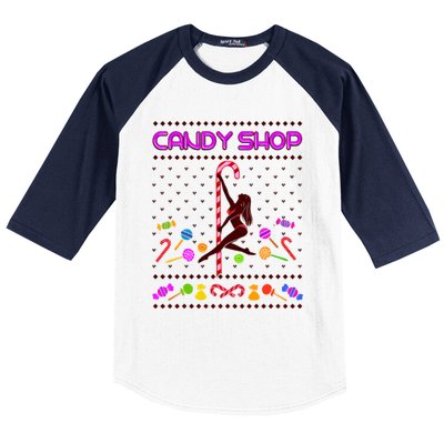 Candy Sexy Girl Mrs Santa Claus Ugly Christmas Baseball Sleeve Shirt