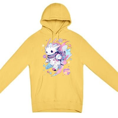 Cute Space Galaxy Axolotl Pastel Goth Aesthetic Nu Goth Premium Pullover Hoodie