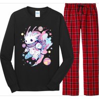 Cute Space Galaxy Axolotl Pastel Goth Aesthetic Nu Goth Long Sleeve Pajama Set