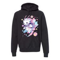 Cute Space Galaxy Axolotl Pastel Goth Aesthetic Nu Goth Premium Hoodie