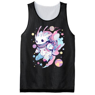 Cute Space Galaxy Axolotl Pastel Goth Aesthetic Nu Goth Mesh Reversible Basketball Jersey Tank