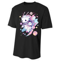 Cute Space Galaxy Axolotl Pastel Goth Aesthetic Nu Goth Performance Sprint T-Shirt