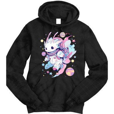 Cute Space Galaxy Axolotl Pastel Goth Aesthetic Nu Goth Tie Dye Hoodie