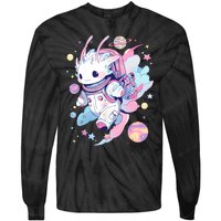 Cute Space Galaxy Axolotl Pastel Goth Aesthetic Nu Goth Tie-Dye Long Sleeve Shirt