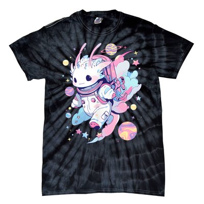 Cute Space Galaxy Axolotl Pastel Goth Aesthetic Nu Goth Tie-Dye T-Shirt