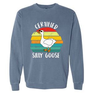 Certified Silly Goose Retro Goose Lover Farm Life Garment-Dyed Sweatshirt