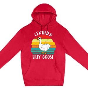 Certified Silly Goose Retro Goose Lover Farm Life Premium Pullover Hoodie