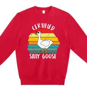 Certified Silly Goose Retro Goose Lover Farm Life Premium Crewneck Sweatshirt