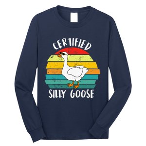 Certified Silly Goose Retro Goose Lover Farm Life Long Sleeve Shirt