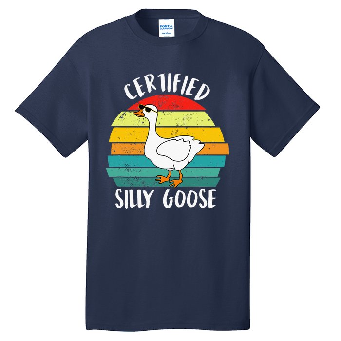 Certified Silly Goose Retro Goose Lover Farm Life Tall T-Shirt