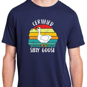 Certified Silly Goose Retro Goose Lover Farm Life Adult ChromaSoft Performance T-Shirt