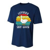 Certified Silly Goose Retro Goose Lover Farm Life Performance Sprint T-Shirt