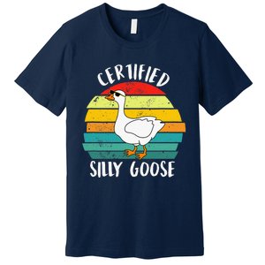 Certified Silly Goose Retro Goose Lover Farm Life Premium T-Shirt