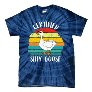 Certified Silly Goose Retro Goose Lover Farm Life Tie-Dye T-Shirt