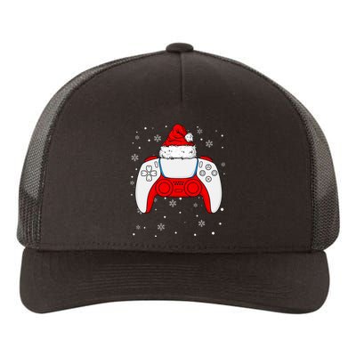 Christmas Santa Gamer Controlle Teens Gaming Xmas Yupoong Adult 5-Panel Trucker Hat