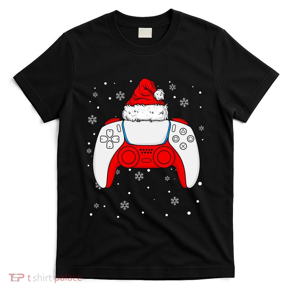 Christmas Santa Gamer Controlle Teens Gaming Xmas T-Shirt