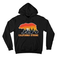 California Strong Grizzly Bear Sunset Vintage Hoodie