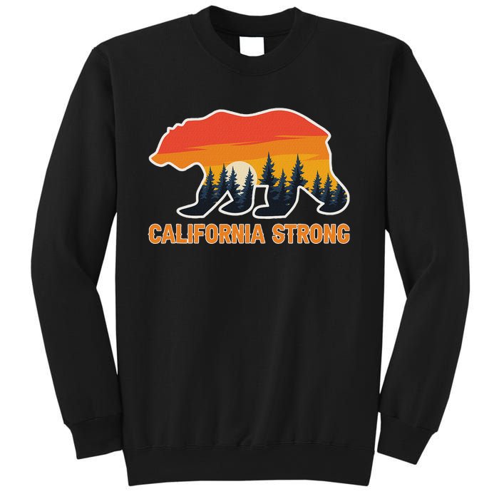 California Strong Grizzly Bear Sunset Vintage Sweatshirt