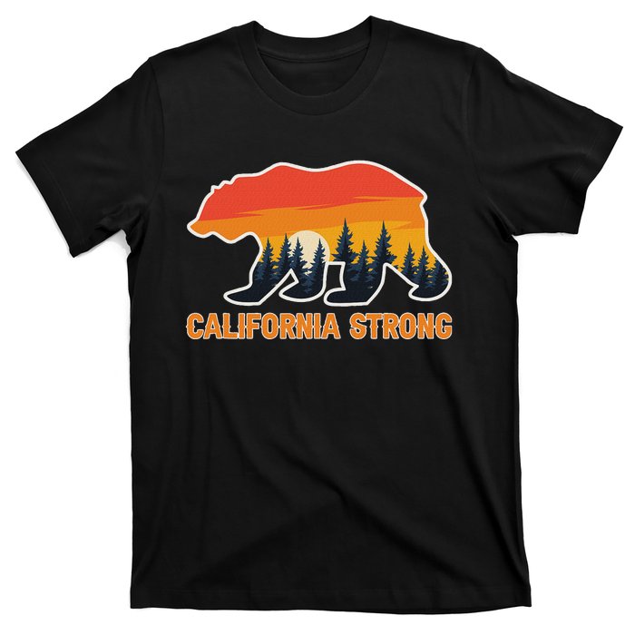 California Strong Grizzly Bear Sunset Vintage T-Shirt