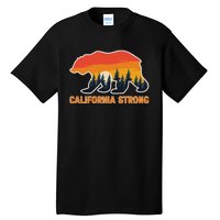 California Strong Grizzly Bear Sunset Vintage Tall T-Shirt