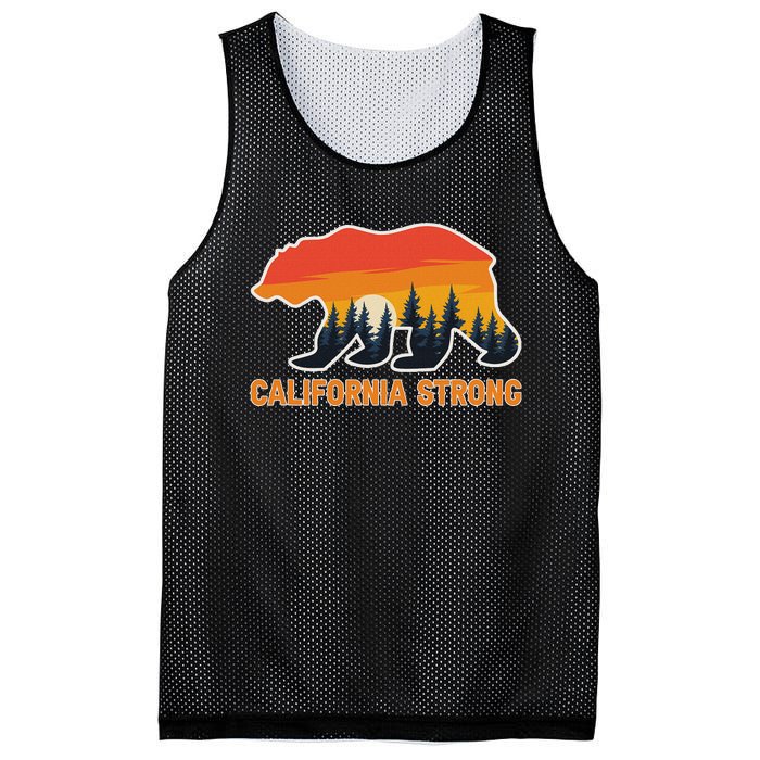 California Strong Grizzly Bear Sunset Vintage Mesh Reversible Basketball Jersey Tank