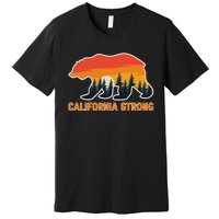 California Strong Grizzly Bear Sunset Vintage Premium T-Shirt