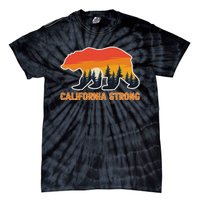 California Strong Grizzly Bear Sunset Vintage Tie-Dye T-Shirt