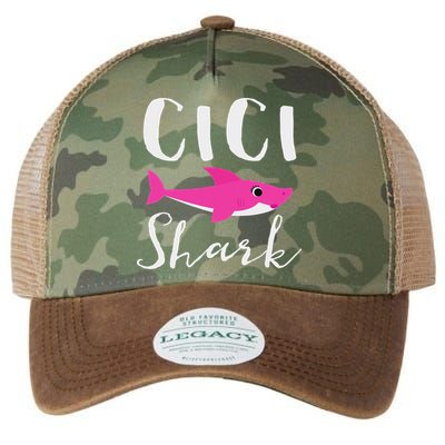 Cici Shark Grandma Grandmother Shark Legacy Tie Dye Trucker Hat