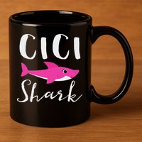 Cici Shark Grandma Grandmother Shark 11oz C Handle Ceramic Mug