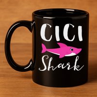 Cici Shark Grandma Grandmother Shark 11oz C Handle Ceramic Mug
