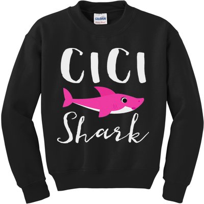 Cici Shark Grandma Grandmother Shark Kids Sweatshirt