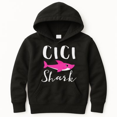 Cici Shark Grandma Grandmother Shark Kids Hoodie