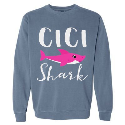 Cici Shark Grandma Grandmother Shark Garment-Dyed Sweatshirt