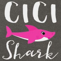 Cici Shark Grandma Grandmother Shark Cotton Canvas Backpack