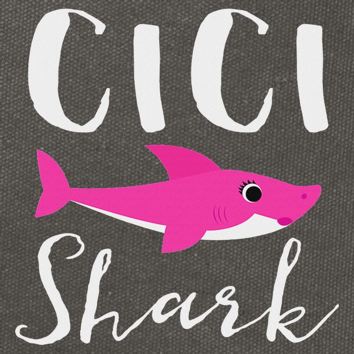 Cici Shark Grandma Grandmother Shark Cotton Canvas Backpack