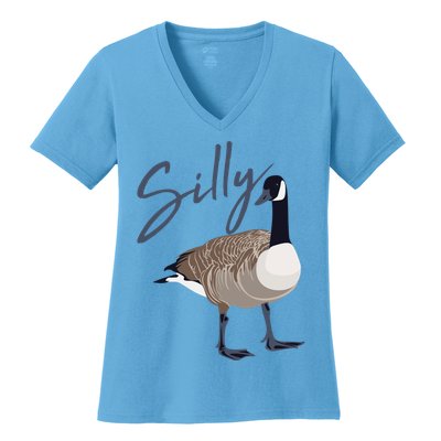 Canadian Silly Goose Funny Cute Bird Hunter Gift Animal Great Gift Women's V-Neck T-Shirt
