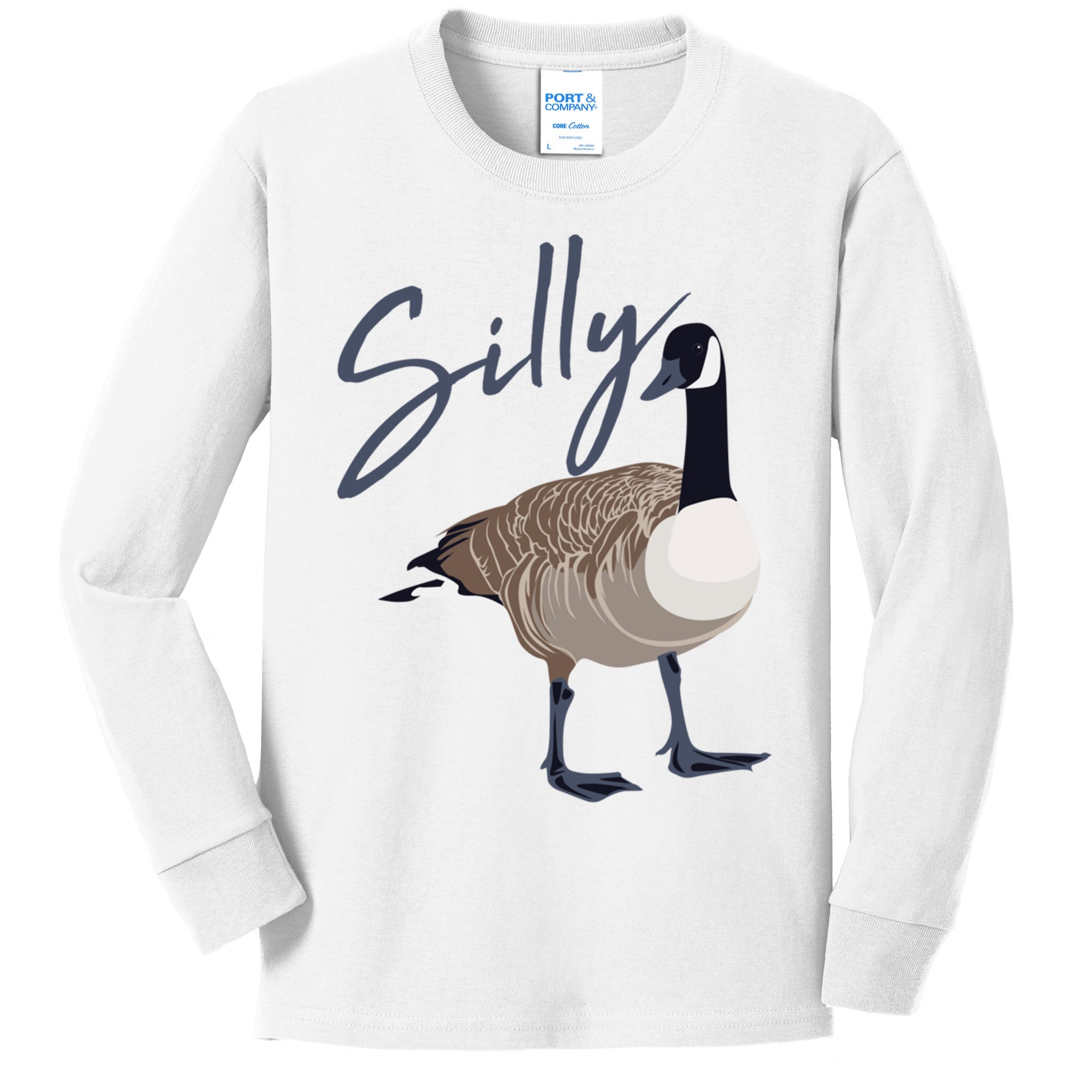 Canadian Silly Goose Funny Cute Bird Hunter Gift Animal Great Gift Kids Long Sleeve Shirt