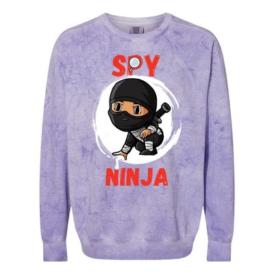 Cool Spy Gaming Ninjas Gamer Boy Girl Spy Ninja Gift Colorblast Crewneck Sweatshirt