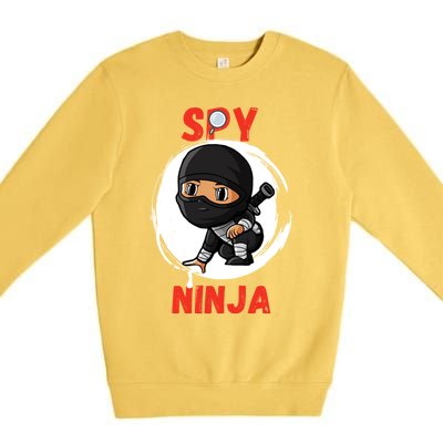 Cool Spy Gaming Ninjas Gamer Boy Girl Spy Ninja Gift Premium Crewneck Sweatshirt